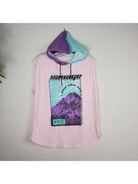 Fresh Laundry Sleeveless Hoodie Men's Size XL Color Block